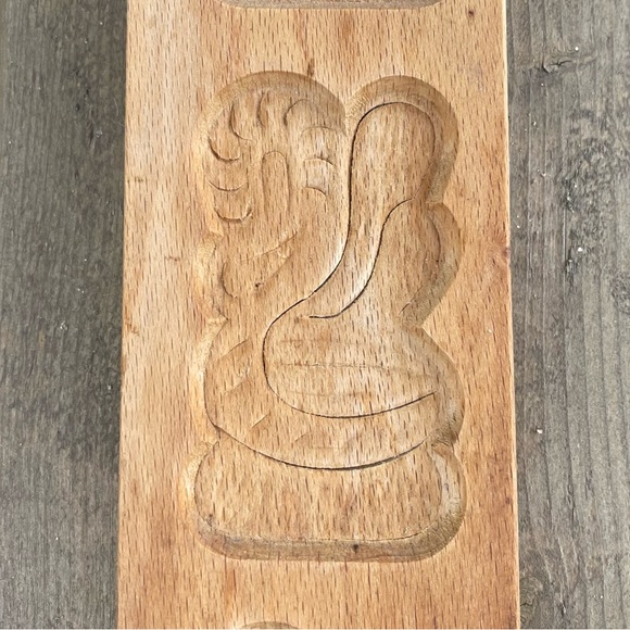 Vintage Wooden Dutch Butter Mold Cookie Press - Picture 5 of 15